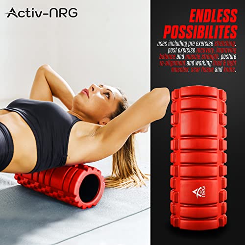 ActivNRG Fitness Foam Roller voor Diepe Weefsel Spiermassage Trigger Point Spiertherapie (Rood) - Image 8