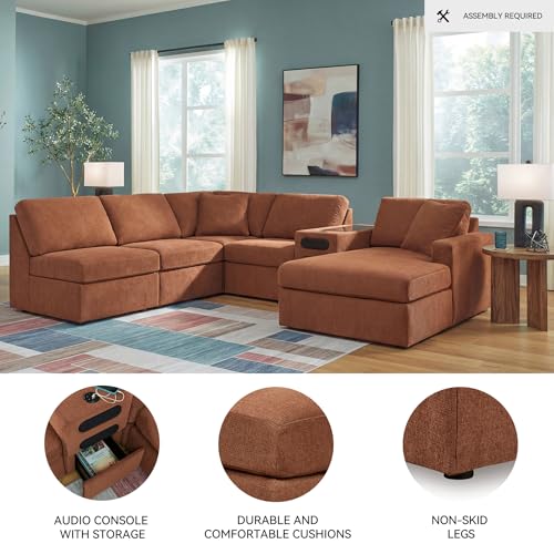 Image of Signature Design by Ashley Modmax 6-Piece Sectional with Chaise, Spice