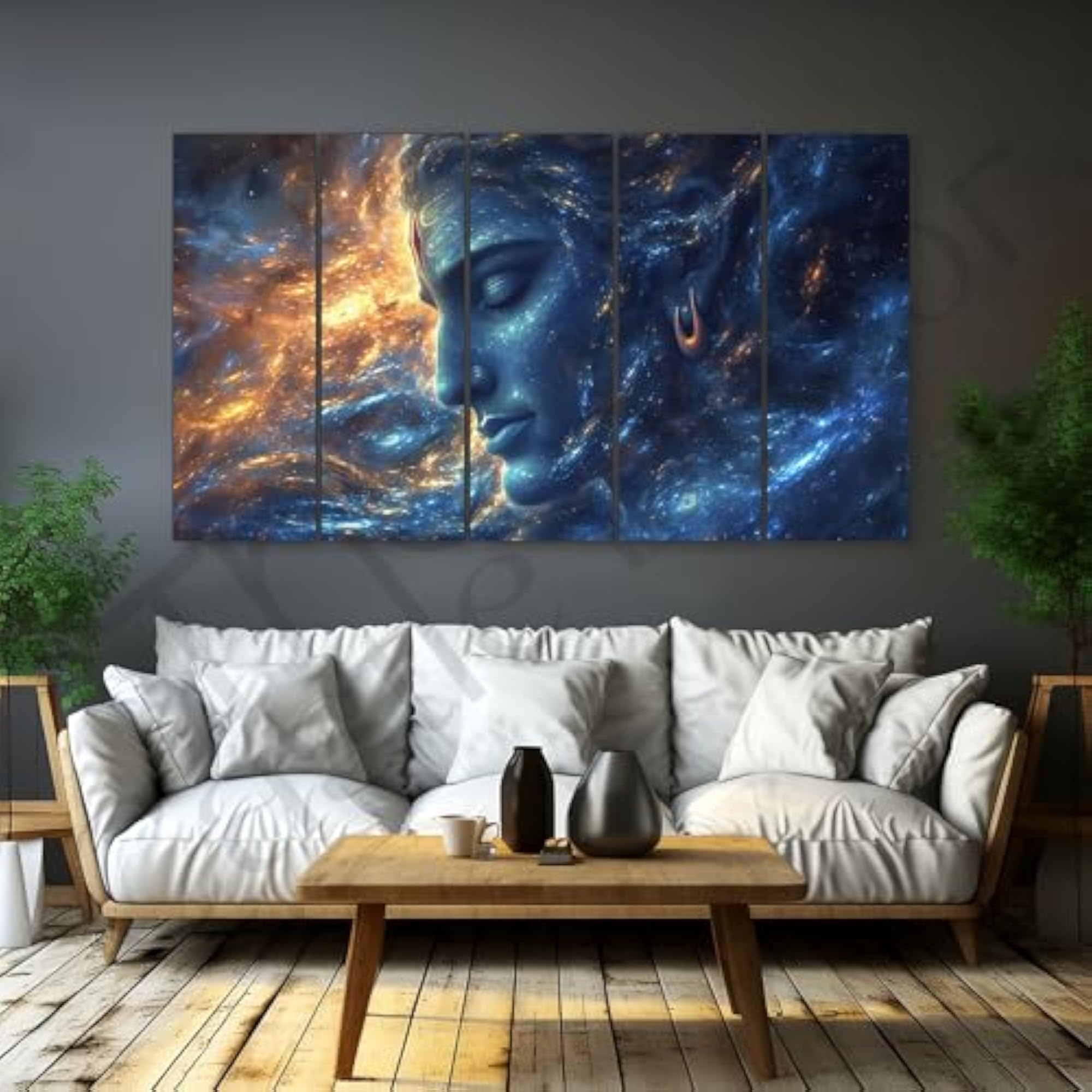Lord Shiva Painting with Frame, Big Size Wall Art