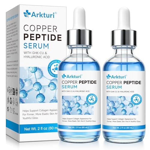 Copper Peptides Ghk-cu Serum, Suero de Péptidos Ghk-cu, Copper peptide Serum for Tightening, Collagen Boosting & hydrat, Reduce las líneas finas y las arrugas (2PC, 60ML)