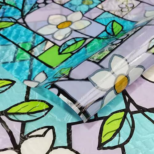 Película decorativa para ventana con flores de lirio miniatura 6