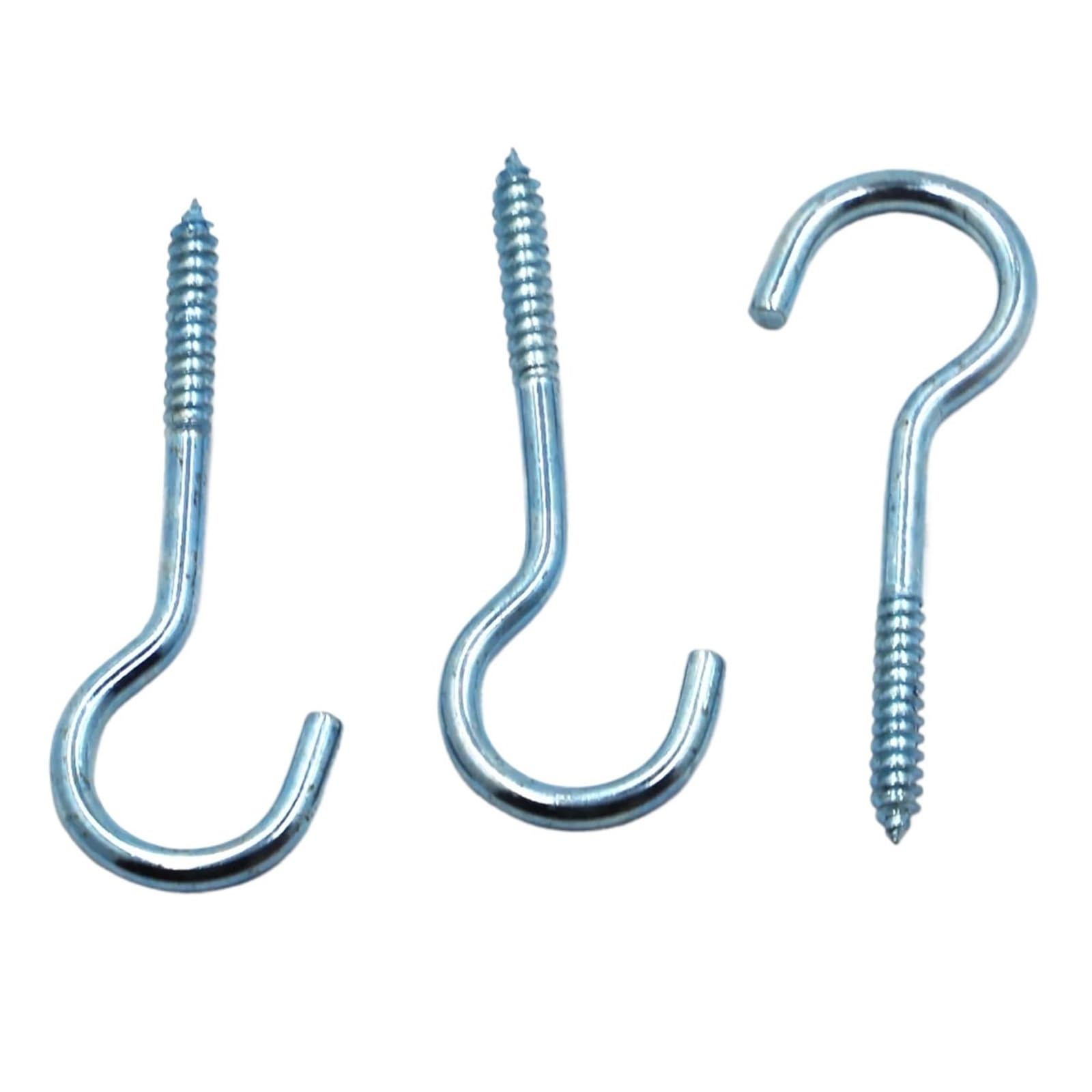 LZTDSBX Cup Hooks Screw Hook Self Tapping Question Mark Opening Eye Lamp Screws(No.5 20pcs)