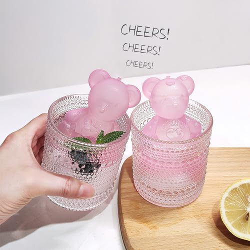 Shyllin Eiswürfel Wiederverwendbar, Herzförmige Eiswürfel, 2 Stück Bären, 8 Stück Herzen, Party-Eiswürfel zum Kühlen von Getränken, Eiskompressen im Gesicht und Frischhalten von Picknick-Essen