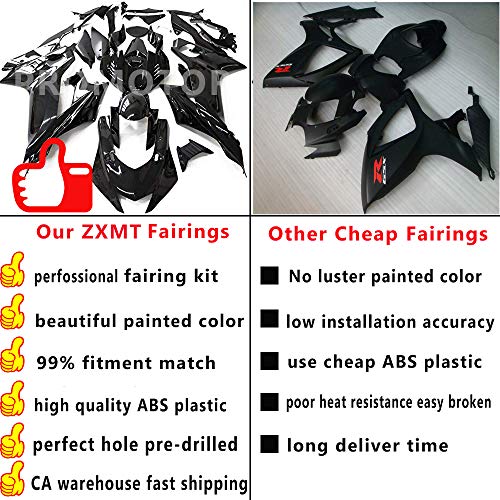 ZXMT Motorcycle Fairing Kit Glossy Black Fairings for Suzuki GSXR 600 GSXR 750 2011 2012 2013 2014 2015 2016 2017 2018 2019 2020 (25 Pcs) - Thumbnail 4