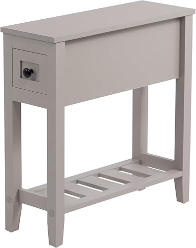 Miniatura 12 de Mesa auxiliar estrecha para espacios pequeños, color blanco, juego de 1, 24 pulgadas de largo x 8.5 pulgadas de ancho x 24 pulgadas de alto