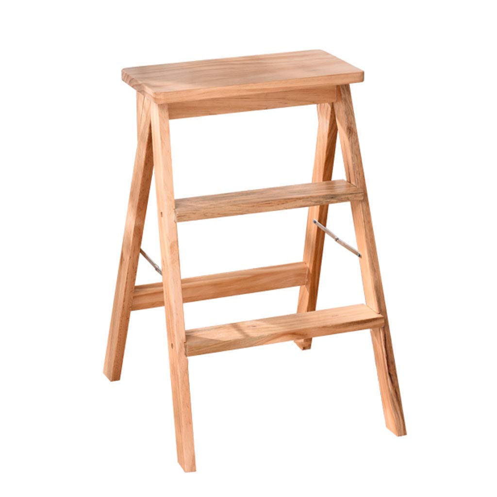 Tabouret portable pliant en bois naturel et escabeau de cuisine 150 kg