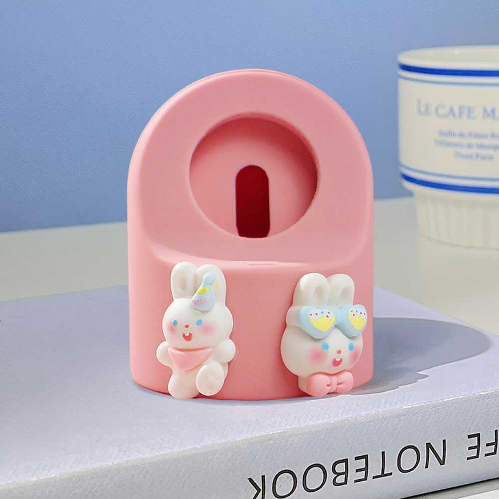 Cute Cartoon Rabbit Charger Stand Fit For Apple Watch Series 10/9/8/SE2/SE/Ultra2/Ultra/7/6/5/4/3/2/1(49mm 45mm 44mm 42mm 41mm 40mm 38mm), Silicone iWatch Charging Dock Supports Nightstand Mode