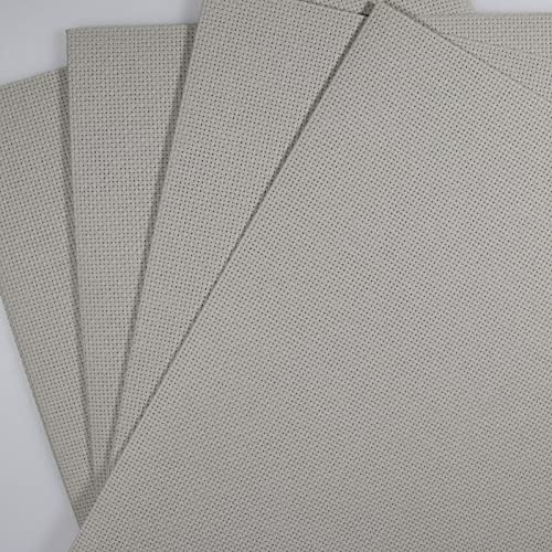 Image of KCS 4 pc of 12 inch x 18 inch 14CT Counted Cotton Aida Cloth Cross Stitch Fabric (Pearl Gray vy it)