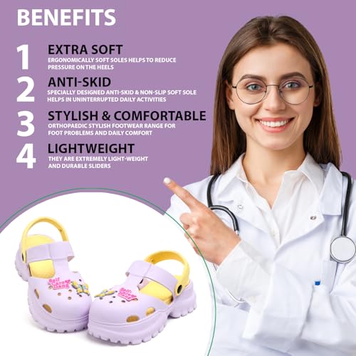 Image of DOCTOR HEALTH SUPER SOFT Stylish and Light Weight & Waterproof Anti Skid Women Clogs with Cushioned Footwear || Comfortable with Adjustable Back Strap Women Clog Everyday Wear