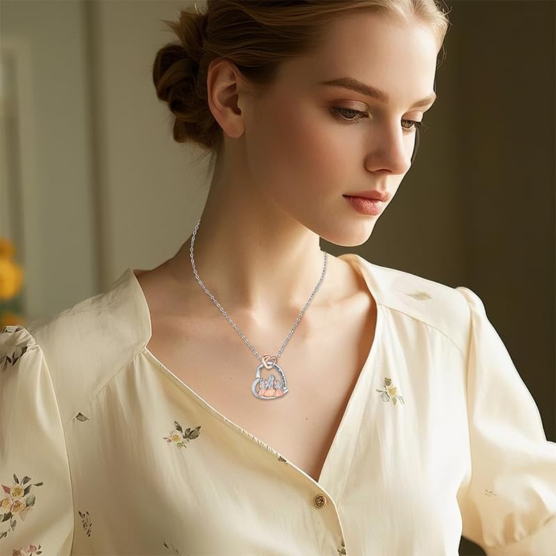 Mother and 1/2/3 Daughters/Son Necklace 925 Sterling Silver Father Daughter Grandma Necklace 2/3 Sisters Gifts Mother's Day Jewelry for Women - Image 3