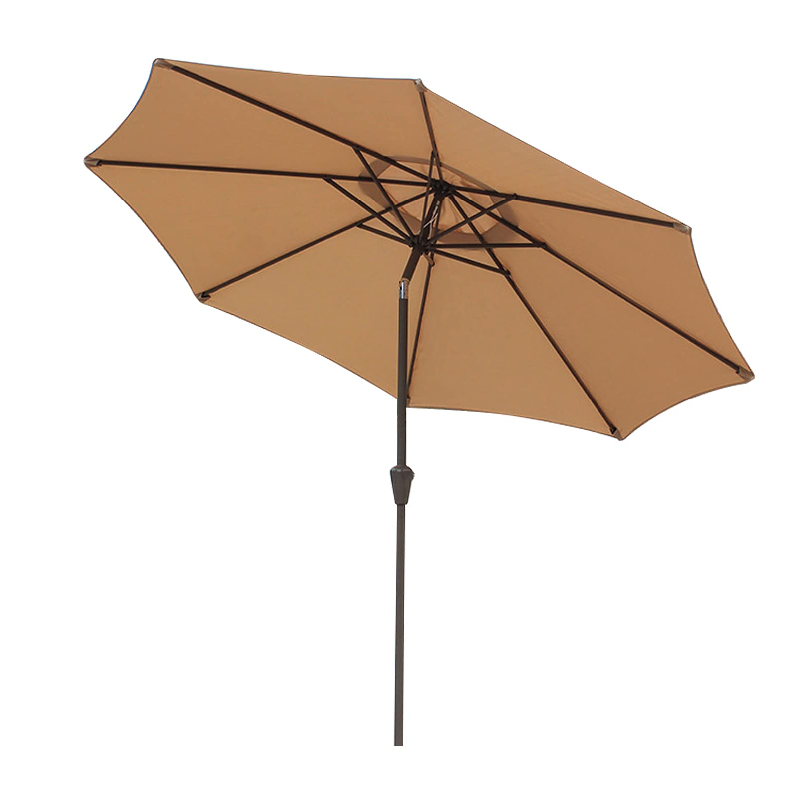 WDSOPK 2.7M Garden Parasol Outdoor Umbrella Sunshade Canopy with Crank and Tilt Mechanism Protection Polyester for Balcony Courtyard Pool Patio