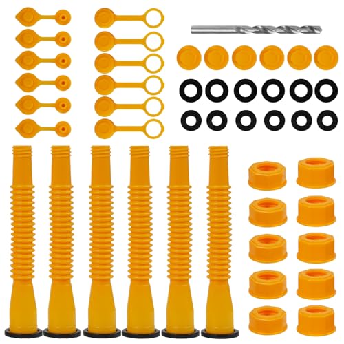 49 Pcs Gas Can Spout Replacement Kit,Gas Can Spout Replacement Fits 5 Gallon Gasoline Cans,with Flexible Nozzles,Screw Collar Caps