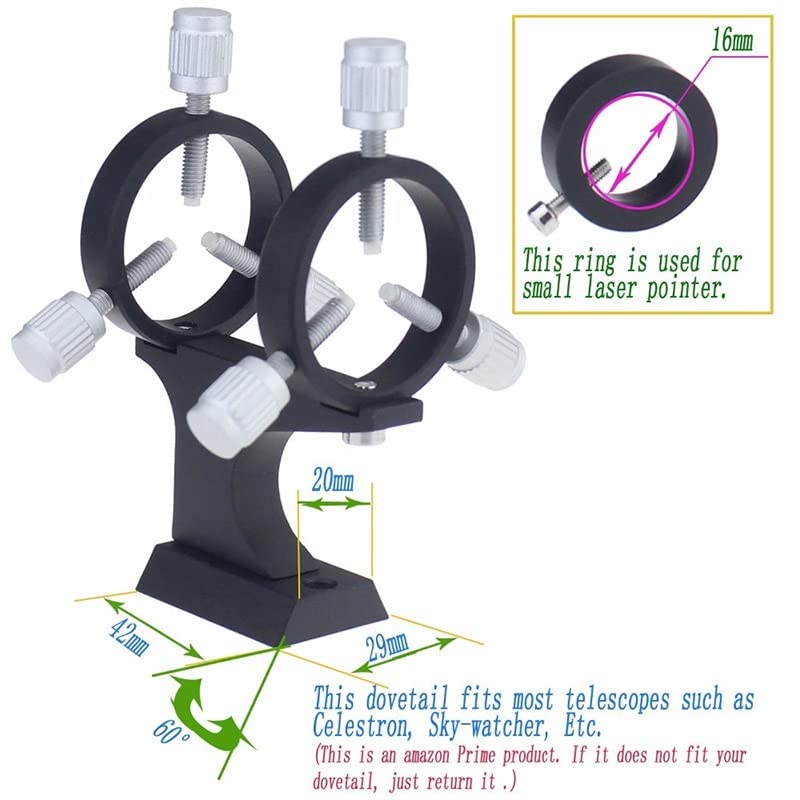 Soporte de puntero ajustable de doble anillo para telescopio astronómico 2