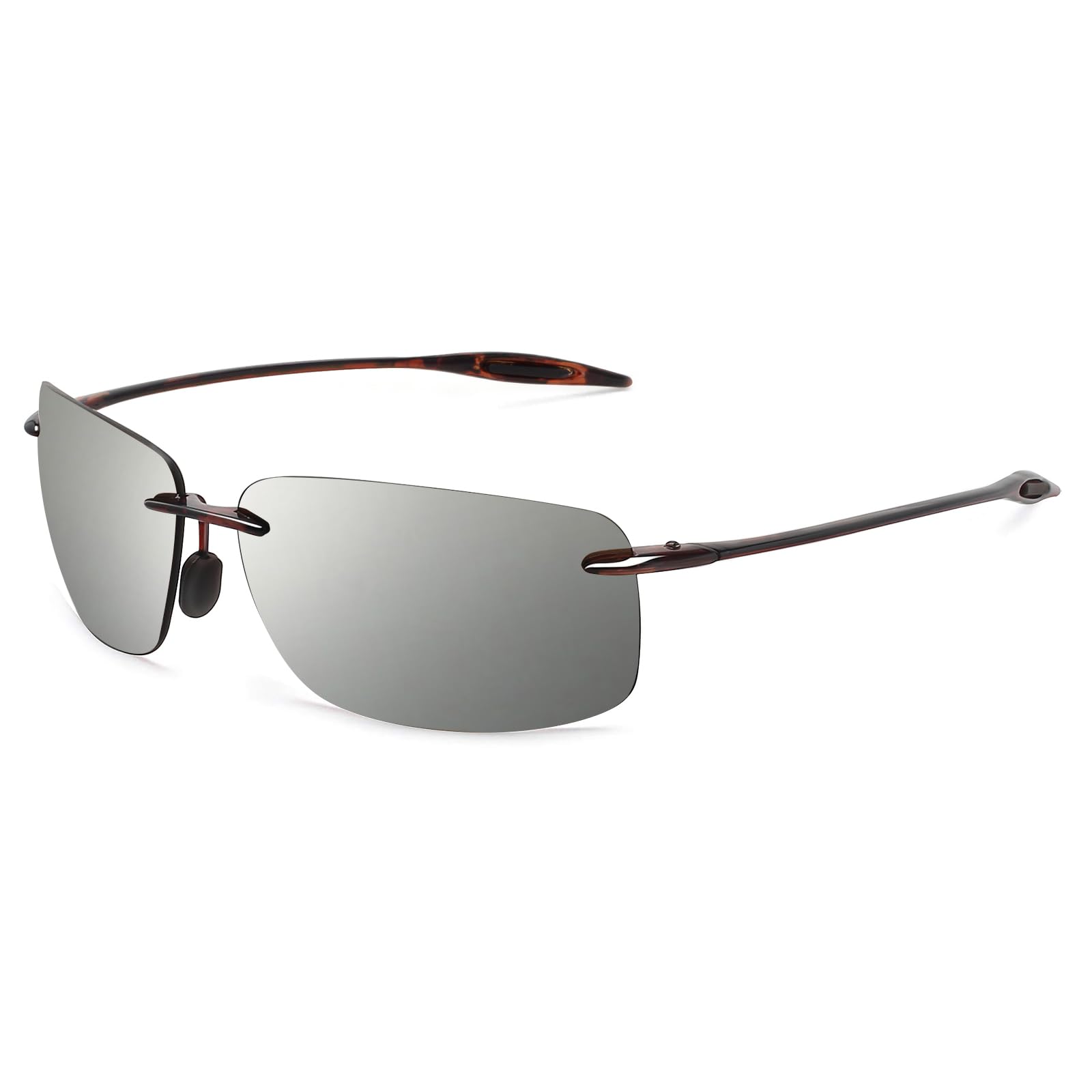 JULI Sports Sunglasses for Men Women Tr90 Rimless Frame for Running Fishing Golf Surf Driving MJ8009