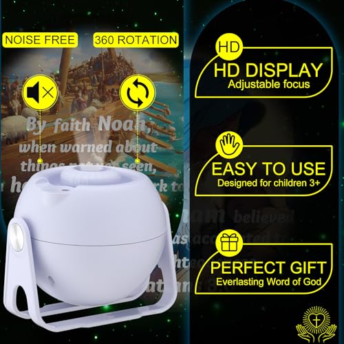 Image of Aurelema Bible Verses Projector Galaxy Projector Includes 6 Interchangeable Christian Discs Night Light Set Project Religious on Walls or Ceilings for Christian