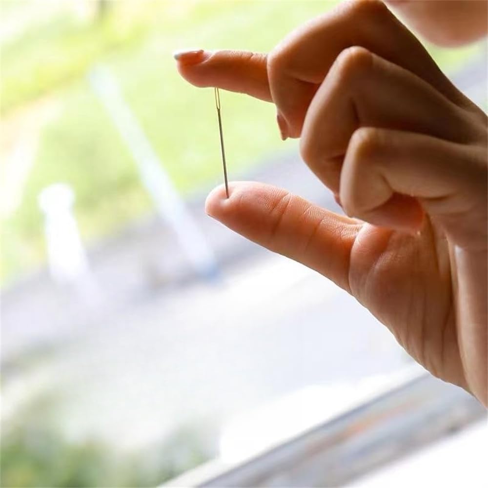100pcs Big Eye Embroidery Needles - Size 24 Cross Stitch Hand Sewing Needles, Aluminum Alloy, Easy Thread