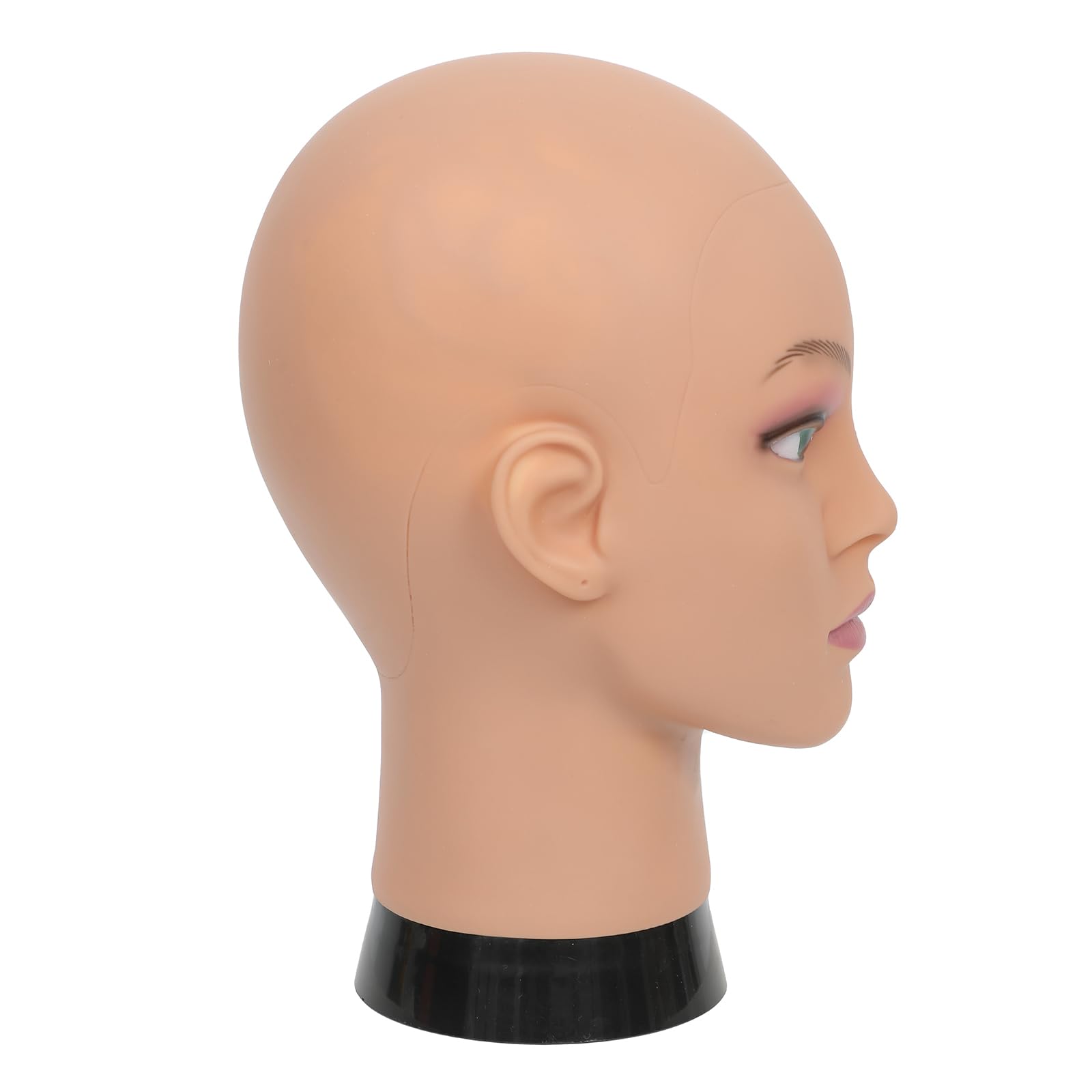 Cabeza de maniquí femenina calva profesional para entrenamiento de cosmetología, cabeza de maniquí calva para hacer pelucas y soporte de exhibición con abrazadera de mesa gratis