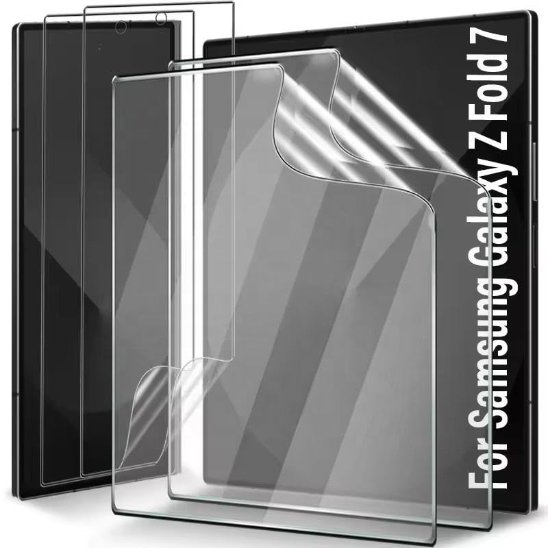 Image of TechTrendz Screen Guard for Samsung Galaxy Z Fold 7 Screen Protector Flexible Soft Protective Film Full Coverage, Bubble-Free Case Friendly Screen Protector for Galaxy Z Fold 7 - Clear