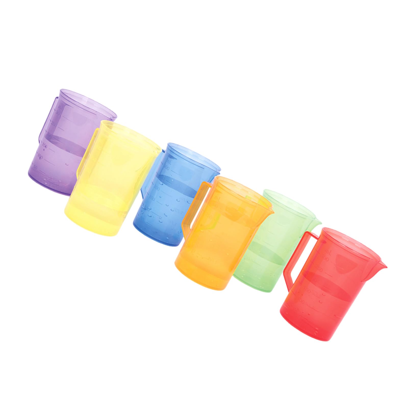 Buxuaaaa 6Pcs Translucent Color Cup for Kids Sand Water Play Educational Sensory Learning Toy Measuring Cup for School Activity Collaborative Play Educational Toy