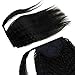 Produktbild LaaVoo 16 Zoll Natural Black Silky Ponytail Brasilianische Erweiterungen Weiches Menschliches Haar Verworrene Gerade Menschenhaarverlängerungen 80g/Paket KS