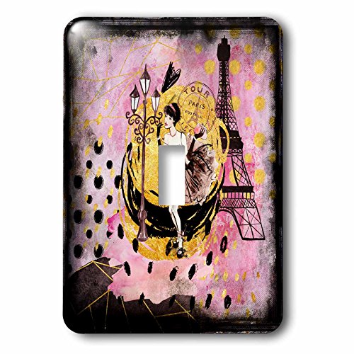 Interruptor de palanca con diseño de Torre Eiffel placa decorativa de París 3dRose 2