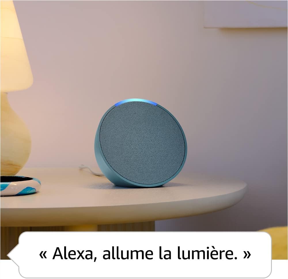 Echo Pop | Anthracite + OSRAM SMART+ Prise intelligente avec Matter, Fonctionne avec Alexa - Kit de démarrage Maison connectée