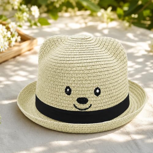 Image of VRITRAZ Baby Boy's and Girl's Kids Children Cute Printed Cartoon Gift Summer Fancy Dress Straw Fasion Hat Cap 1