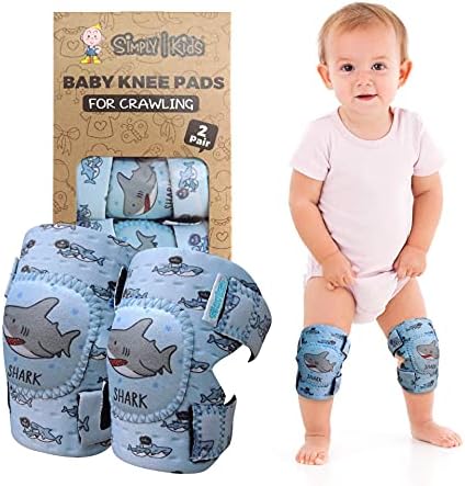 Simply Kids Baby Knee Pads (2 Pairs) | Non-Slip Knee Protectors for Baby Little Girl Boy Child