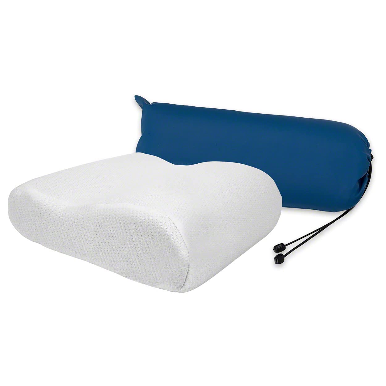 Sport-Tec Viscoline-Reisekopfkissen, Anatomische Form inkl. Beutel, weiß, LxBxH 34x33x13 cm