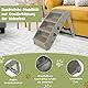 COSTWAY 4-stufige Haustiertreppe mit Teppichboden, Hundetreppe Kunststoff Katzentreppe faltbar, Hunderampe tragbar Tiertreppe für Hunde und Katzen, Tierrampe zum Klettern und Kratzen (Grau)