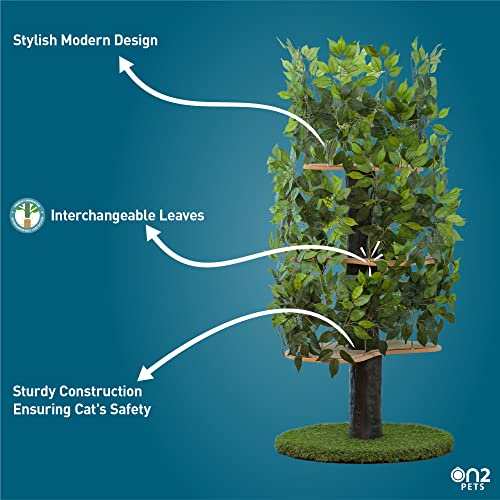 On2 Pets Cat Tree With Leaves Made In Usa, Cat House & Cat Activity Tree, Multi-Level Cat Condo For Indoor Cats #TOP4