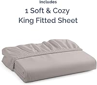 Vista 569 de King Fitted Bed Sheet - Bottom Single Fitted Sheet Only - Ultra-Soft Hotel Luxury Bedding w/ 8-16 Inch Deep Pockets - Breathable, Cooling & Wrinkle
