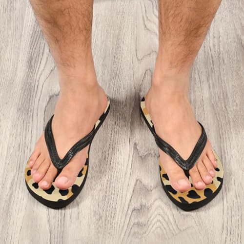 Brown Leopard Men's & Women's Classical Beach Rubber Sandal Flip Flop Comfortable Slipper 214B28734