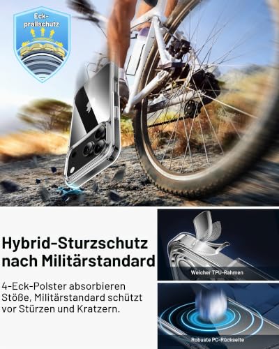 HOOMIL Hülle für iPhone 18 Pro/iPhone 17 Pro, Anti-Vergilbung, Transparent – Ansicht 3