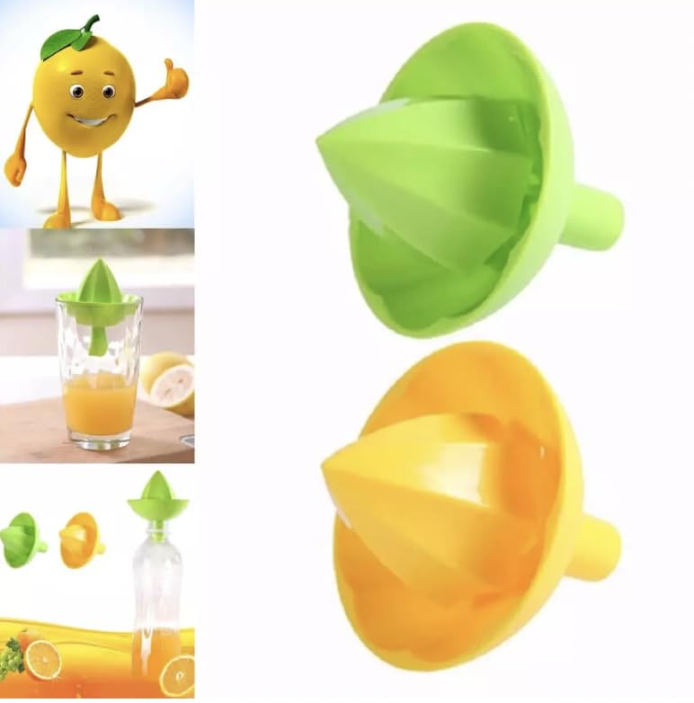 Arsimo 2'si 1 Arada Pratik Narenciye Sıkacağı, Hunili Limon Portakal Sıkma Aparatı, Yeşil ve Sarı