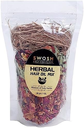Swosh Ayurvedic Herbal Jadibuti Mixture For Hair Oil Infusion 30 Gram Pack For Complete Nourishment and DIY Home Remedy - Strong & Lustrous Hair(No Oil Included)