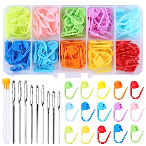 Doxiru 130 Stück Häkel-Maschenmarkierer, 10 Farben,...