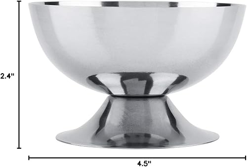 Miniatura 9 de LIZEALUCKY Copas de helado de acero inoxidable para servir platos de postre cuencos para ensalada, fruta, pudín de cereales para el hogar, hotel,