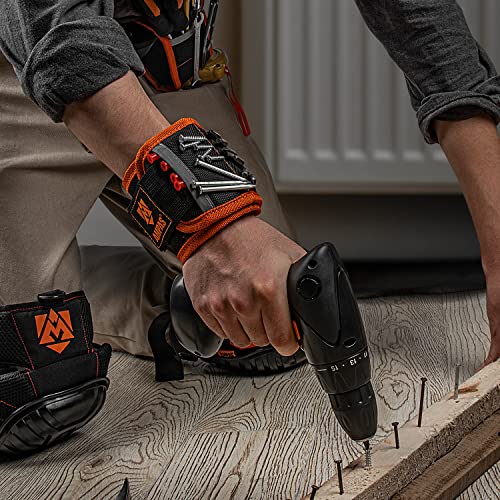 Ampas Magnetic Wristband For Holding Screws, Nails And Drilling Bits，Tool Gift For Men, Women, Magnetic Wrist Tool Holder Belts With 15 Strong Magnets, Cool Gadgets For Diy Handyman, Dad, Husband, Boyfriend, Carpenter #TOP5