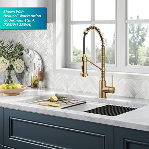 KRAUS Brushed Brass 18 in Touchless Pull Down Kitchen Faucet KSF-1610BB - image 8