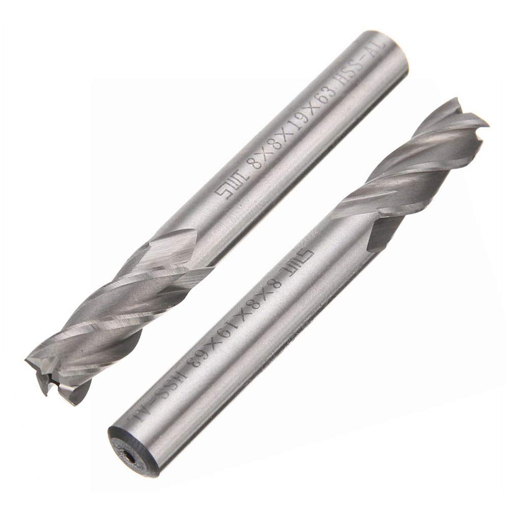 Fraise BE-TOOL 3-12 mm de diamètre HSS CNC 4 cannelures à tige droite à bout carré pour cuivre, aluminium, acier, fonte, etc.