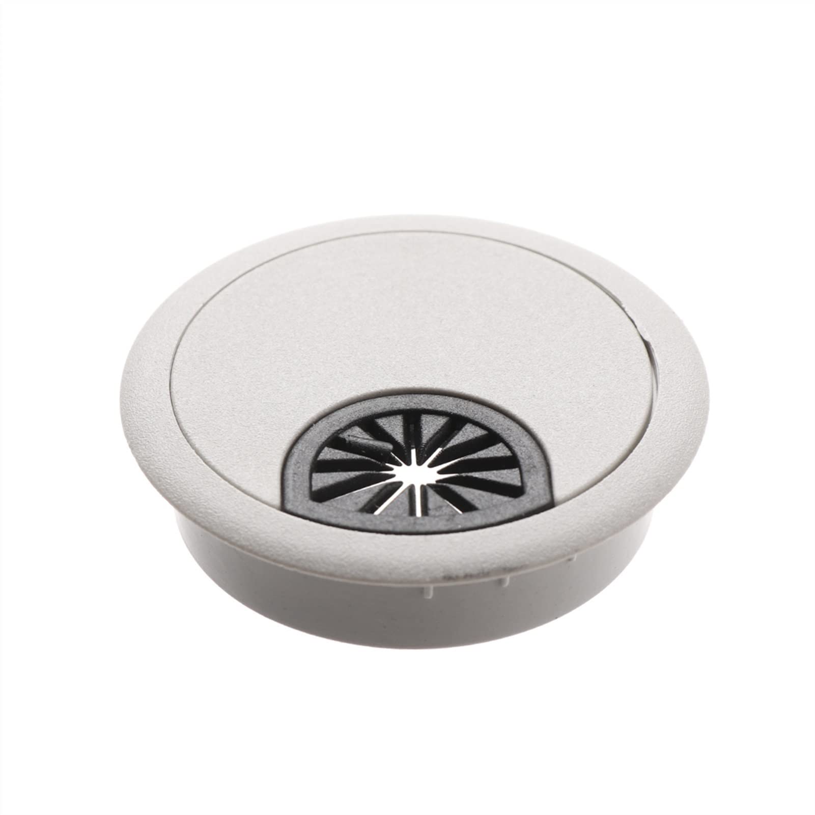 Sybnikolf 53Mm Silver Desk Grommet Cable Grommet Aluminum Alloy Office Table Desk Rectangle Wire Hole Cover With Black Brush (53Mm Silver)