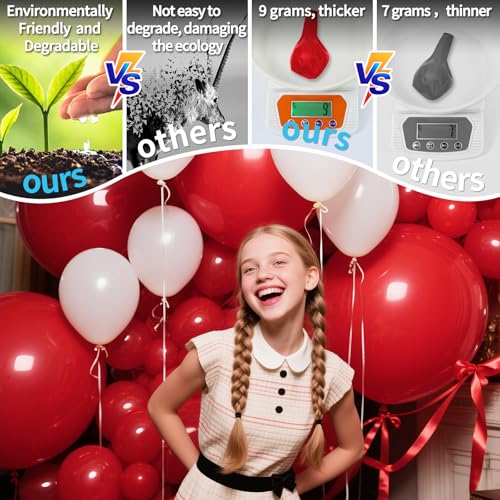 Image of Red Big Balloons 32pcs, 18 Inch Large Latex Giant Heavy Duty Balloons for Birthday Wedding Baby Shower Decorations