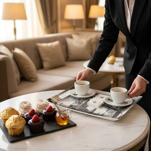 Image of UPC Premium Melamine Break Resistant Serving Tray Set Shape-Ocean Modern Designs(Set of 3 - S, M, L)