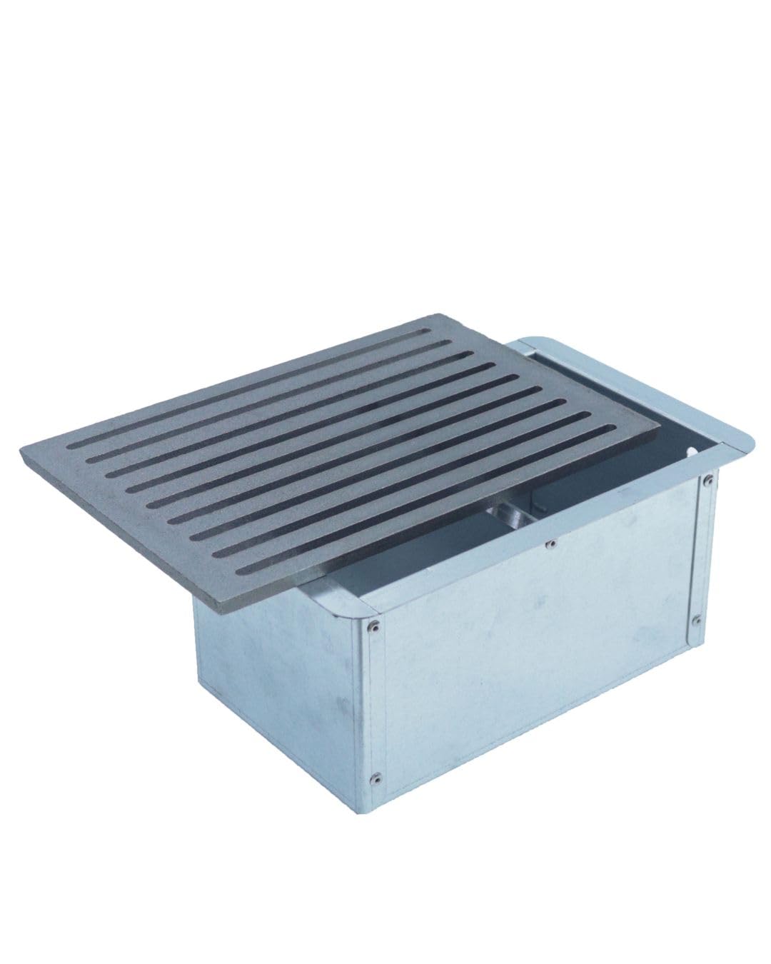FONDERIA BONGIOVANNI | Griglia in Ghisa | Griglia per Camino | Stufa Pellet | Barbecue Fondello per Cenere | 30x20,6 cm | con Cassetto Raccolta Cenere | Altezza 14H | Accessori Camino