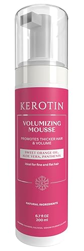 Kerotin - Mousse voluminizador (2 unidades), voluminizador de raíces, espuma de peinado para volumen, textura y cuerpo, domina el encrespamiento y