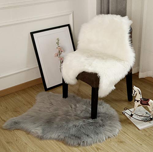 Faux Fur Rug Bedroom Rugs Rugs for Living Room/Bay Window/Seat Cushion/Nearby Fireplace,2FT×3FT (Grey)
