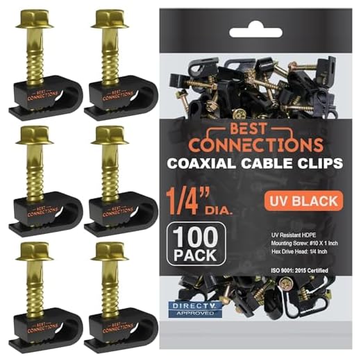 Coaxial Cable Clips with Screws Pack
