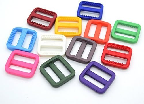 12pcs 3/4" Plastic Colorful Slider Tri Glide Adjust Buckle for Backpack Belt Straps Dogs Collar Webbing Parts Accessories