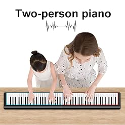 Piano pliant portable 88 touches avec pédale de sustain et sac de transport - Les Beatles, Paul McCartney, John Lennon, RIngo Starr, George Harrison Piano pliant portable 88 touches avec pédale de sustain et sac de transport – Image 3